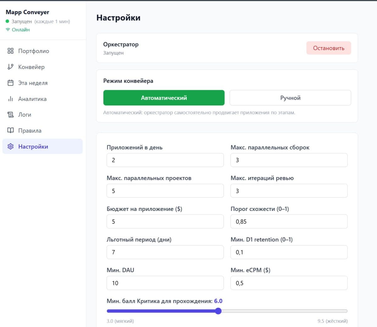 Code review per task